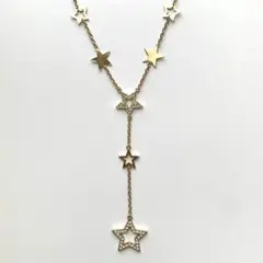 Claire's スターモチーフ Y字ネックレス ゴールド ラインストーンのサムネイル