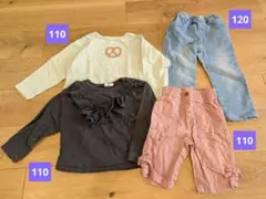女の子服 110cm 120cm ボトムス Tシャツ 4点セット