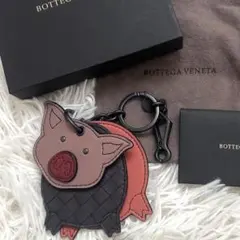極美品✨️ボッテガヴェネタ イントレチャート ピギー キーリング ぶた 箱付き