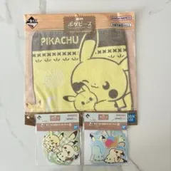 ポケピース ポケモン ハンドタオル ステッカーセット 3点セット 一番くじ