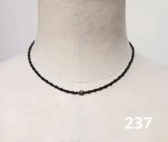 淡水パール ブラックビーズネックレス ハンドメイド