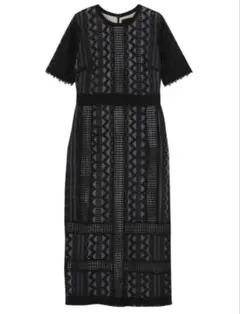 美品 LAGUNAMOON LADY ジオメトリック レース ドレス ロング