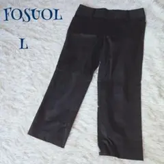 【ソフール】ストレッチ クロップド 7分丈 カジュアルパンツ L 美脚 細見え