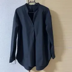 OPAQUE.CLIP ブラック スタンドカラー ブラウス