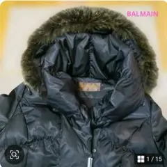 バルマンダウンコート BALMAIN 黒 ブラック Mサイズ 高級 ミドル丈のサムネイル