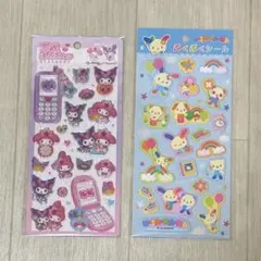 平成はっぴーフォン　クロミ　マイメロ・ぷくぷくシール　ウサハナ　2枚セット