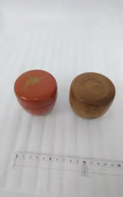 茶道具 棗 木製二度塗と面朱吹雪2個 - メルカリ