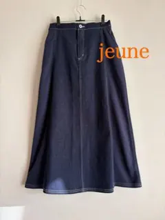 jeune デニム × スウェット ロングスカート M