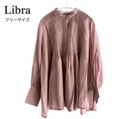 Libra テンセル混　ピンタック　シアーチュニックブラウス F くすみピンクのサムネイル