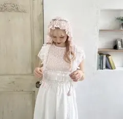 新品未使用【merry jenny】 flowerレースボンネット‪ ピンク