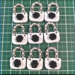 No.338 バッグのチャーム　カメリア付き【9個】