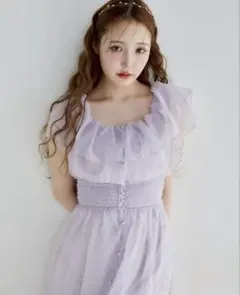 moonlightmarinecollectioオリジナル刺繍シアーガウンワンピ