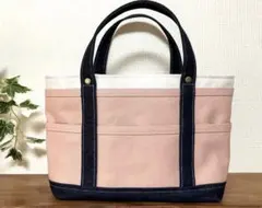 ポケットいっぱい♡ミニトートバッグ風ツールボックス♡生成り＆くすみピンク