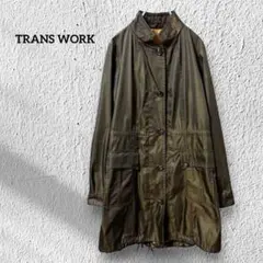トランスワーク【38】 スプリングコート 光沢あり 薄手 ボタン留め 長袖 軽いのサムネイル