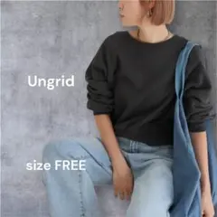 【Ungrid】ラグランダメージスウェット チャコールグレー トレーナー Mのサムネイル