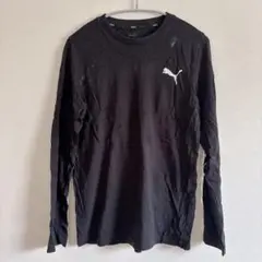 1点物✨PUMA 【S】 長袖 Tシャツ ロンT ブラック 黒 ロゴプリント