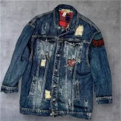 00s y2k フェアリーグランジ デニムジャケット ギャル ラインストーン