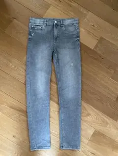 ZARA グレー ダメージ加工 ロングパンツ 13-14歳