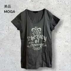 美品　モガ　Tシャツ　半袖　ロゴプリント　クルーネック　大人カジュアル　S-Mのサムネイル