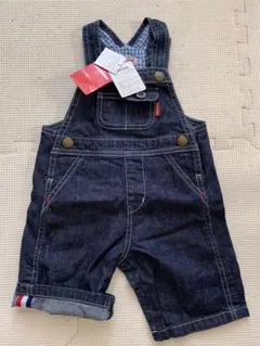 <新品未使用>ミキハウス　オーバーオール 70-80㎝