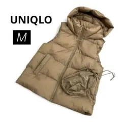 美品　UNIQLO ユニクロ　ウルトラライトダウンボリュームベスト　ベージュ　M
