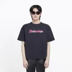 バレンシアガ BALENCIAGA Tシャツ 半袖 ブラック ピンク コットンSのサムネイル