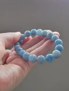 天然石ブレスレット⭐３月誕生石アクアマリン9mm