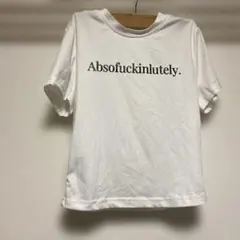 クロップド丈 XS Absofuckinlutely ロゴ Tシャツ ホワイト