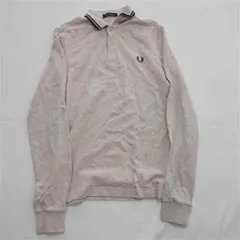 &フレッドペリー M3636 長袖ポロシャツ Sサイズ ベージュ系