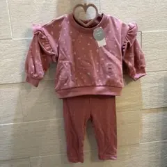 値下げ　GAPベビー 未使用品　セットアップ　フリル　ベア　ピンク花柄　長袖