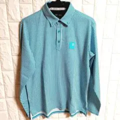 23区GOLF（ニジュウサンクゴルフ）長袖　ポロシャツ　ストライプ柄　Ｌ　㉗
