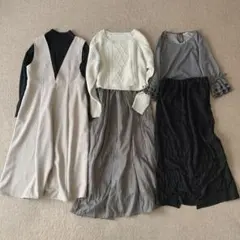 オフィスカジュアル レディース服 まとめ売り 着回し コーデ売り 黒白ベージュ系