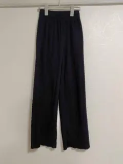 サマンサモスモス ワイドパンツ イージーパンツ リブ ブラック 黒