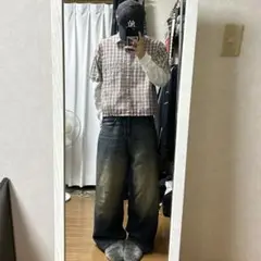 unknown 古着 短丈リメイクシャツ y2k ストリート