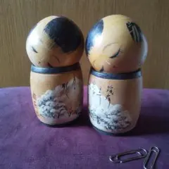 ★ こけし ペア 眠りこけし 関 燕 温泉 お土産 レトロ