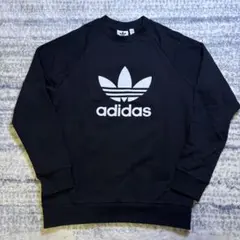 【美品】adidas アディダス　黒 トレーナー スウェット　Mサイズ