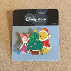 送料無料★ディズニーピンバッジ くまのプーさん＆ピグレット クリスマス限定