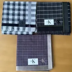Calvin Klein カルバンクライン　ハンカチ　3枚セット　紳士　メンズのサムネイル