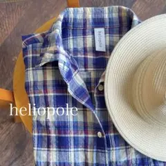 heliopole チェック柄 長袖シャツ ネイビー系 コットンシャツのサムネイル