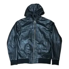 old gap leather レザー フーディ パーカー ラムレザー y2k - メルカリ