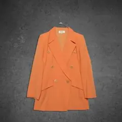 ヴィンテージ 古着 ダブル ジャケット ペール オレンジ ポリ デザイン