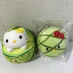【限定】ハローキティ ご当地ぬいぐるみ セット（海老名メロンパン・伊良湖メロン 限定】ハローキティ ご当地ぬいぐるみ セット（海老名メロンパン