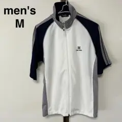 メンズ　半袖ジャージ　M 白　紺　スポーツ