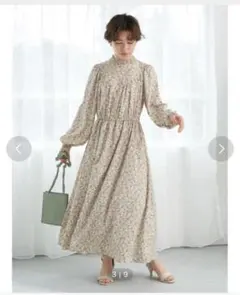 フラワープリント ロングワンピース FREEサイズ