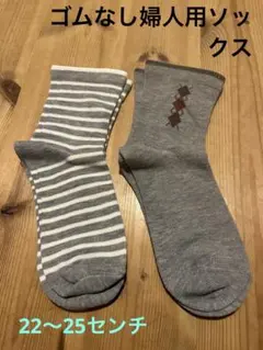 婦人用　ゆったりゴムなしベーシックソックス　22〜25センチ　靴下2足セット