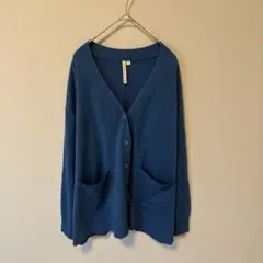 【美品】HK WORKS LONDON カーディガン ブルー LLサイズのサムネイル