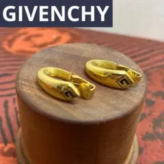 美品 GIVENCHY ゴールド ロゴ ハーフフープ ヴィンテージ イヤリング