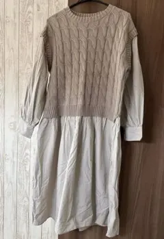 URBAN RESEARCH DOORS ニットワンピース ベージュ　M