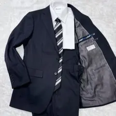 ORIHICA オリヒカ セットアップ A5 クロ ストライプ スーツ M 背抜