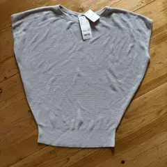 UNIQLOライトボートネックセーター半袖ニットグレー